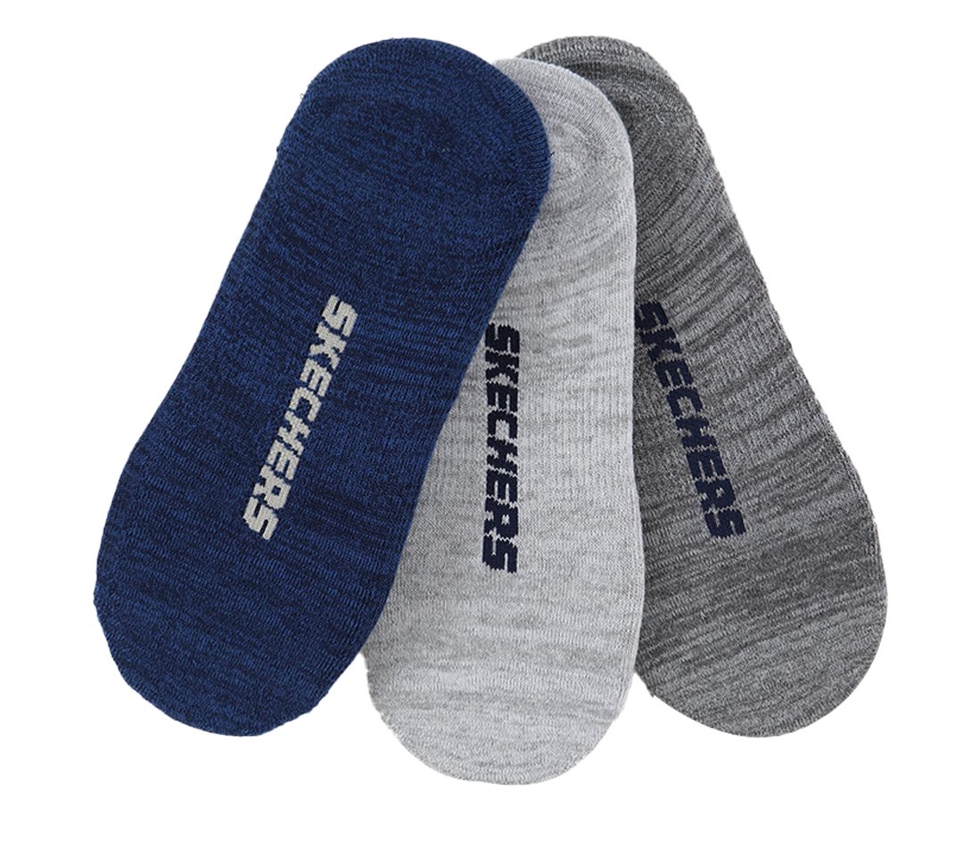 3PK MENS 1/2 TERRY SUPER NO SHOW BLUE COMBO